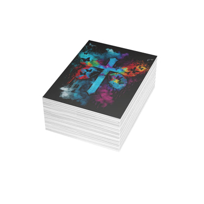 Beautiful Butterfly Tie Dye Cross Gorgeously designed Style 3 Postcard Bundles (envelopes included)