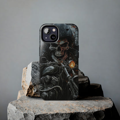 Skull Motorcycle Rider, Ready to Tear Up Road On Beautiful Bike 6 Tough Phone Cases