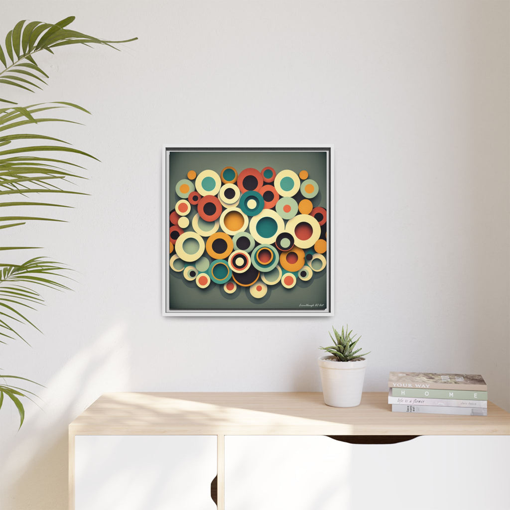 Gathered Circles, Matte Canvas, Framed (Multi-color)