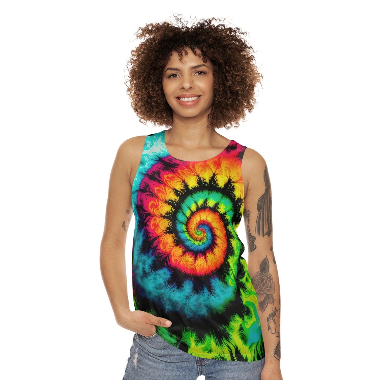 Bold And Beautiful Tie Dye Style Three Unisex Tank Top (AOP)