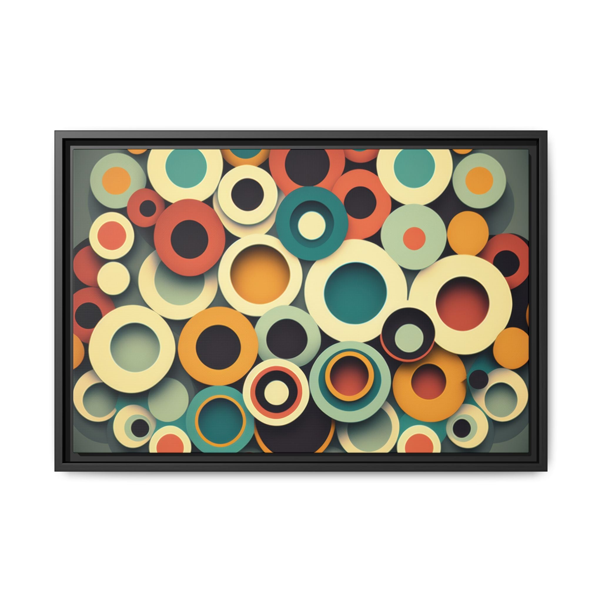 Gathered Circles, Matte Canvas, Framed (Multi-color)