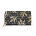 Gold And Black 420 Weed Marijuana Leaf Zipper Wallet