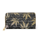 Gold And Black 420 Weed Marijuana Leaf Zipper Wallet