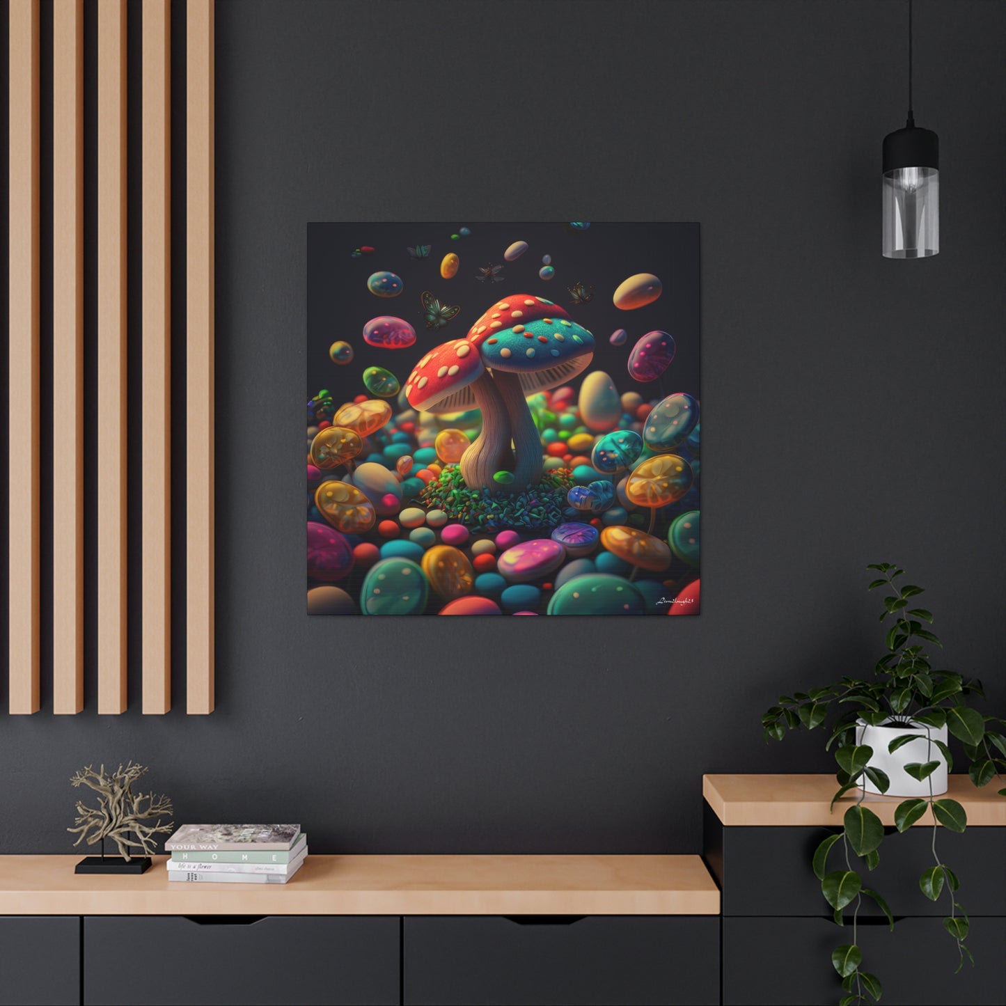 Beautiful Mushroom Luminating Colorful Bliss Canvas Gallery Wraps