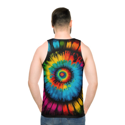 Bold And Beautiful Tie Dye Style Four Unisex Tank Top (AOP)