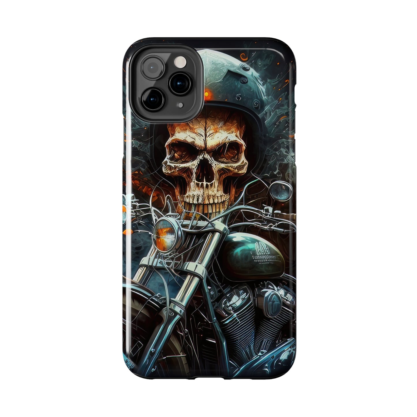 Skull Motorcycle Rider, Ready to Tear Up Road On Beautiful Bike 9 Tough Phone Cases