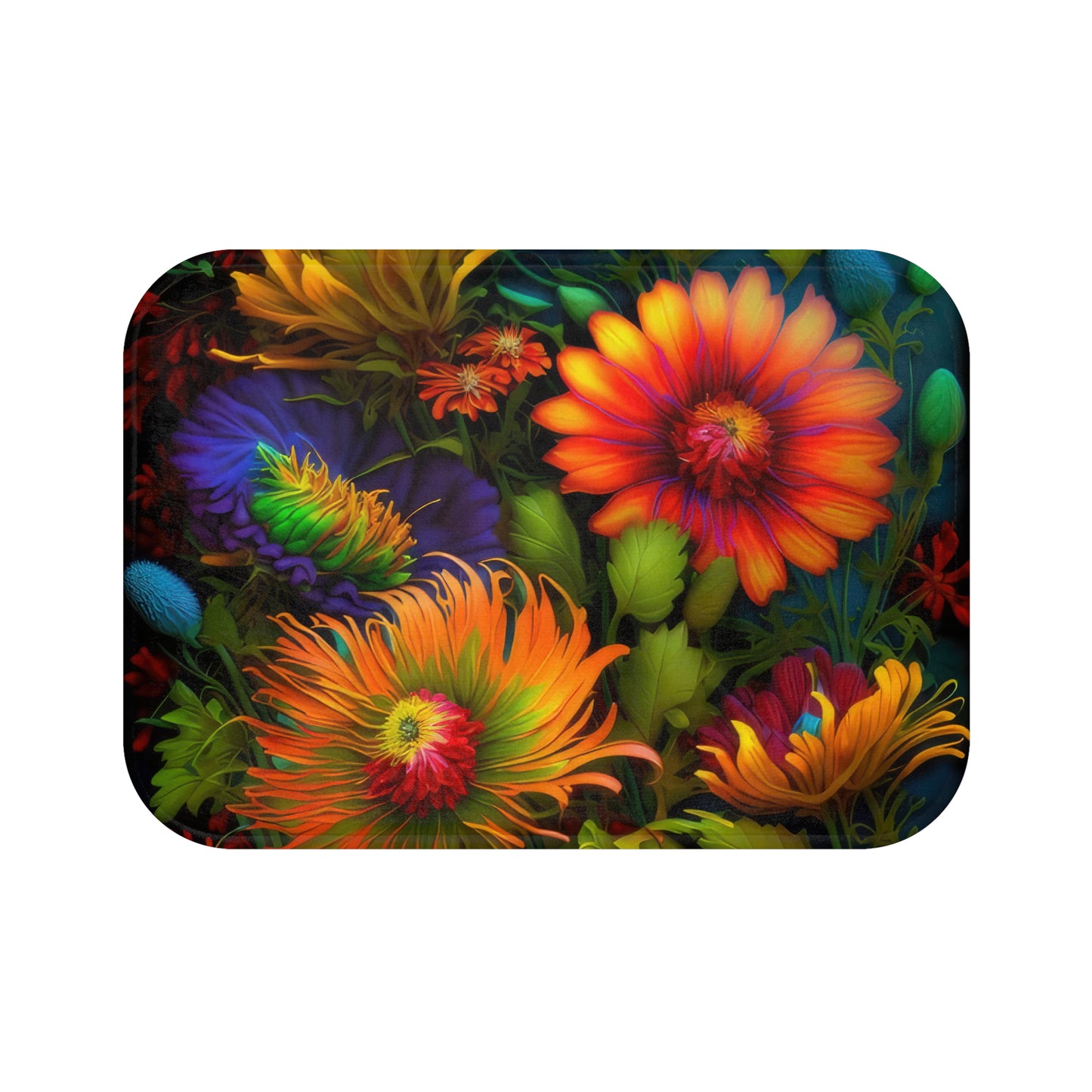 Bold And Beautiful Flowers Style One Bath Mat