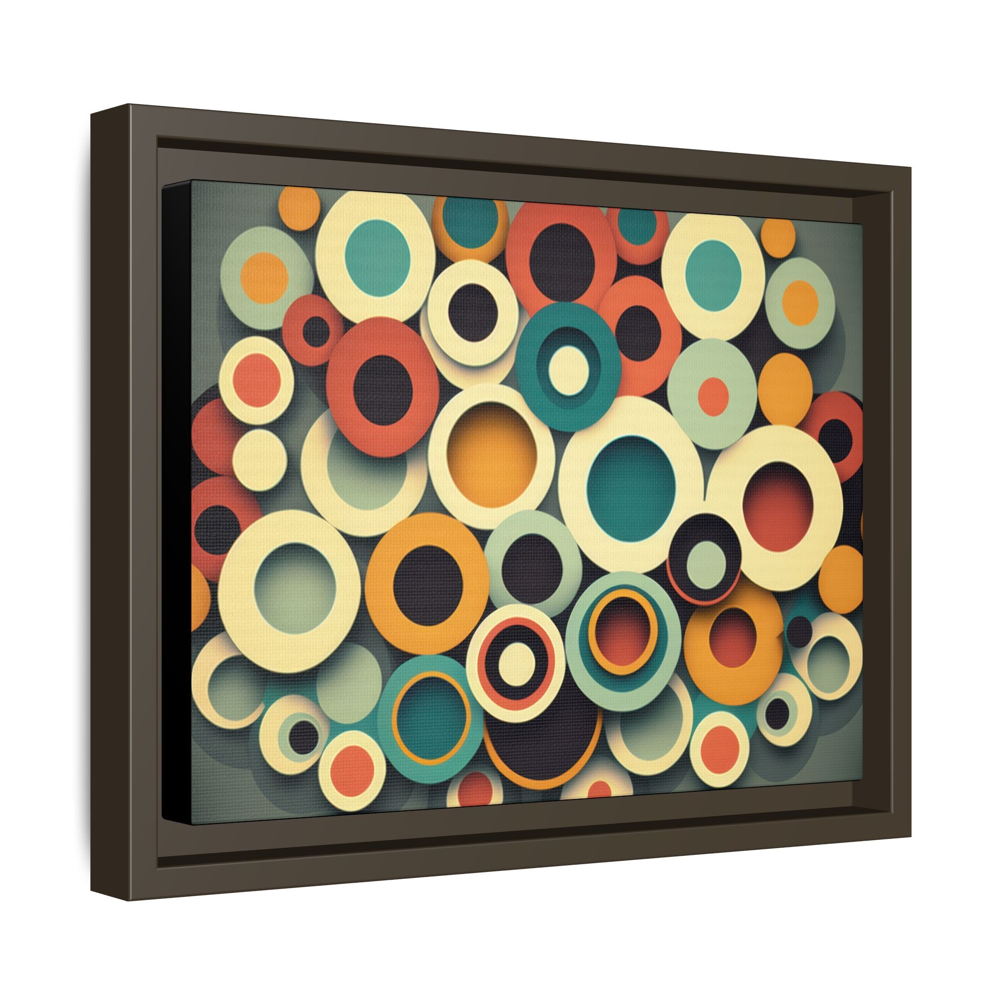 Gathered Circles, Matte Canvas, Framed (Multi-color)