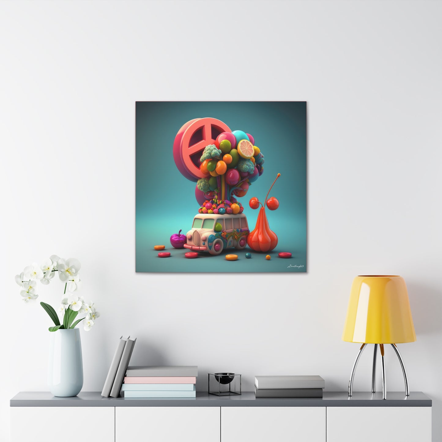 Fantastic Gummie Hippie Peace Sign 4 Canvas Gallery Wraps