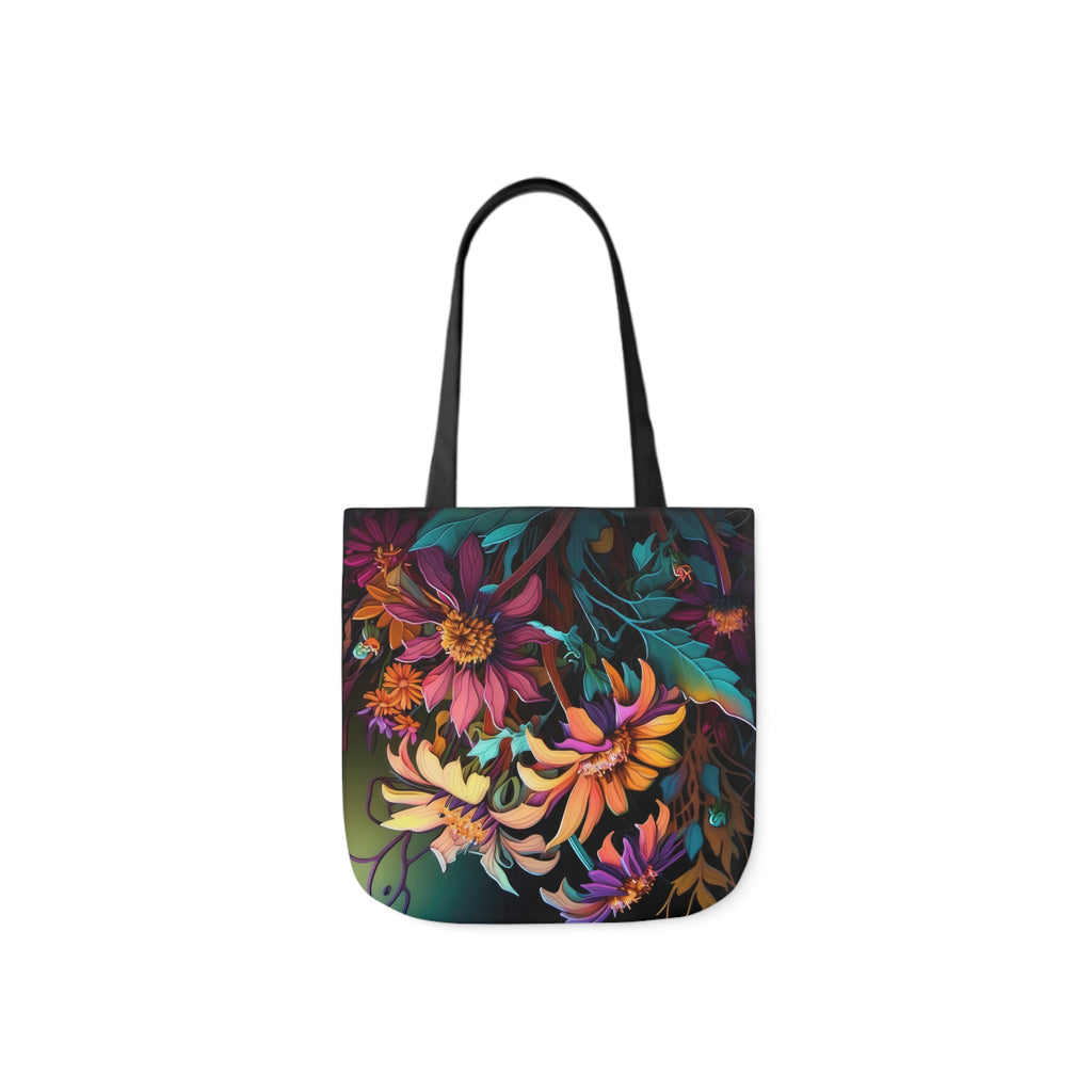 Bold And Beautiful Flowers Style Three Polyester Canvas Tote Bag (AOP)