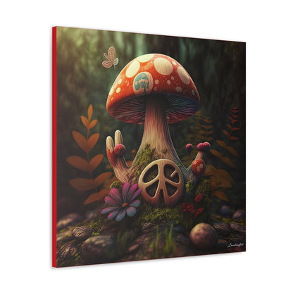 Beautiful Forest Round Peace Sign 7  Canvas Gallery Wraps