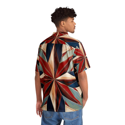 Beautiful Stars Abstract Star Style Red, White, And Blue Men's Hawaiian Shirt (AOP)