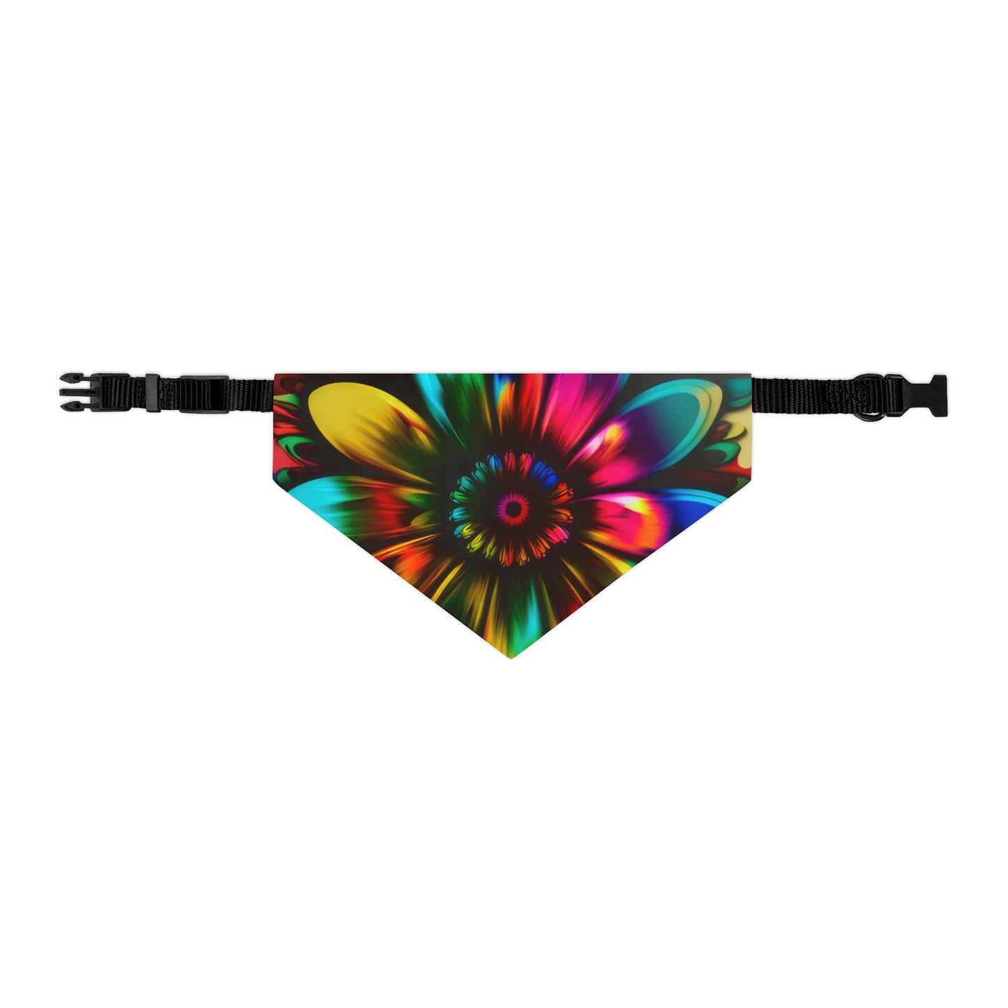 Tie Dye Color Flower Pet Bandana Collar