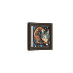 "Bold Mosaic Cat", Framed Mosaic Cat Art Print — Colorful Modern Wall Canvas