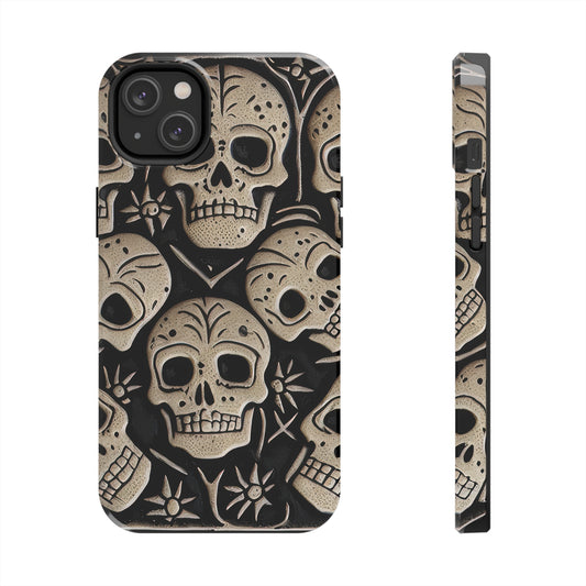 Silver skulls Tough Phone Cases