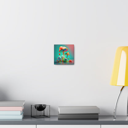 Beautiful Mushroom Luminating Colorful Bliss 3 Canvas Gallery Wraps