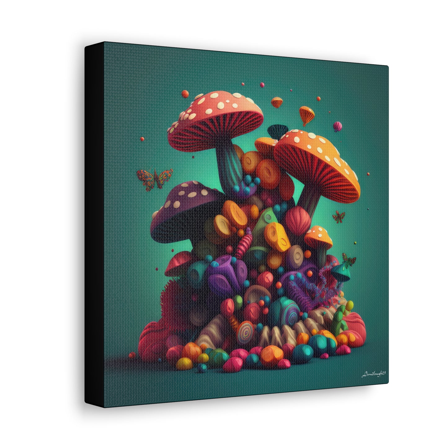 Beautiful Mushroom Luminating Colorful Bliss7 Canvas Gallery Wraps