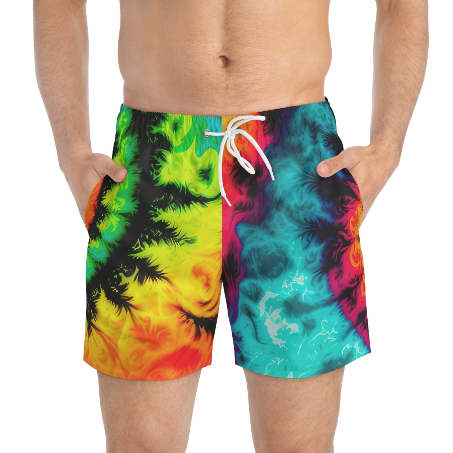 Bold And Beautiful Tie Dye Style  One Swim Trunks (AOP)