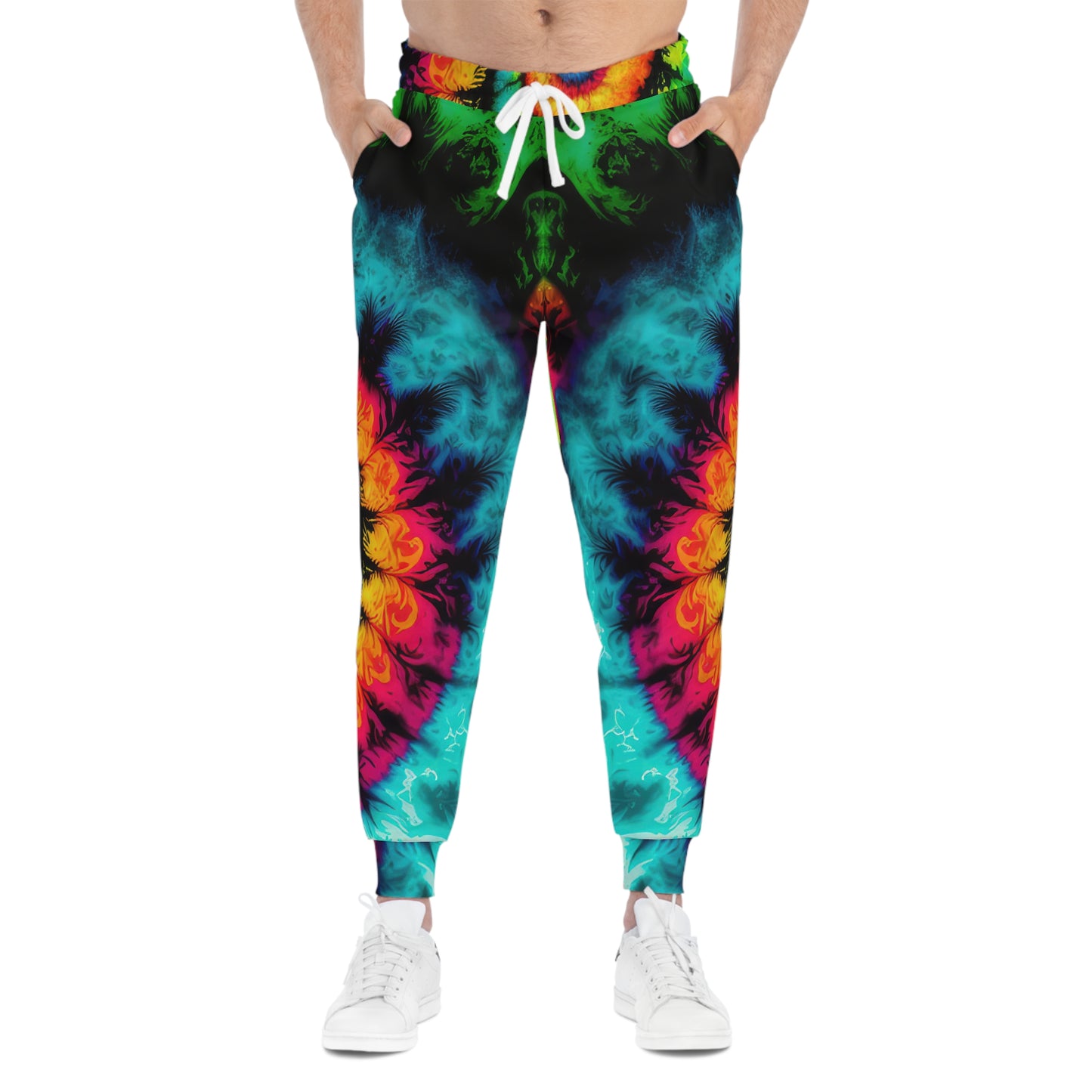 Bold And Beautiful Tie Dye Style Three Athletic Joggers (AOP)