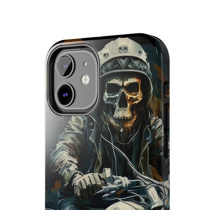 Skull Motorcycle Rider, Ready to Tear Up Road On Beautiful Bike Tough Phone Cases