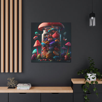 Beautiful Mushroom Luminating Colorful Bliss With Butterflies 2 Canvas Gallery Wraps