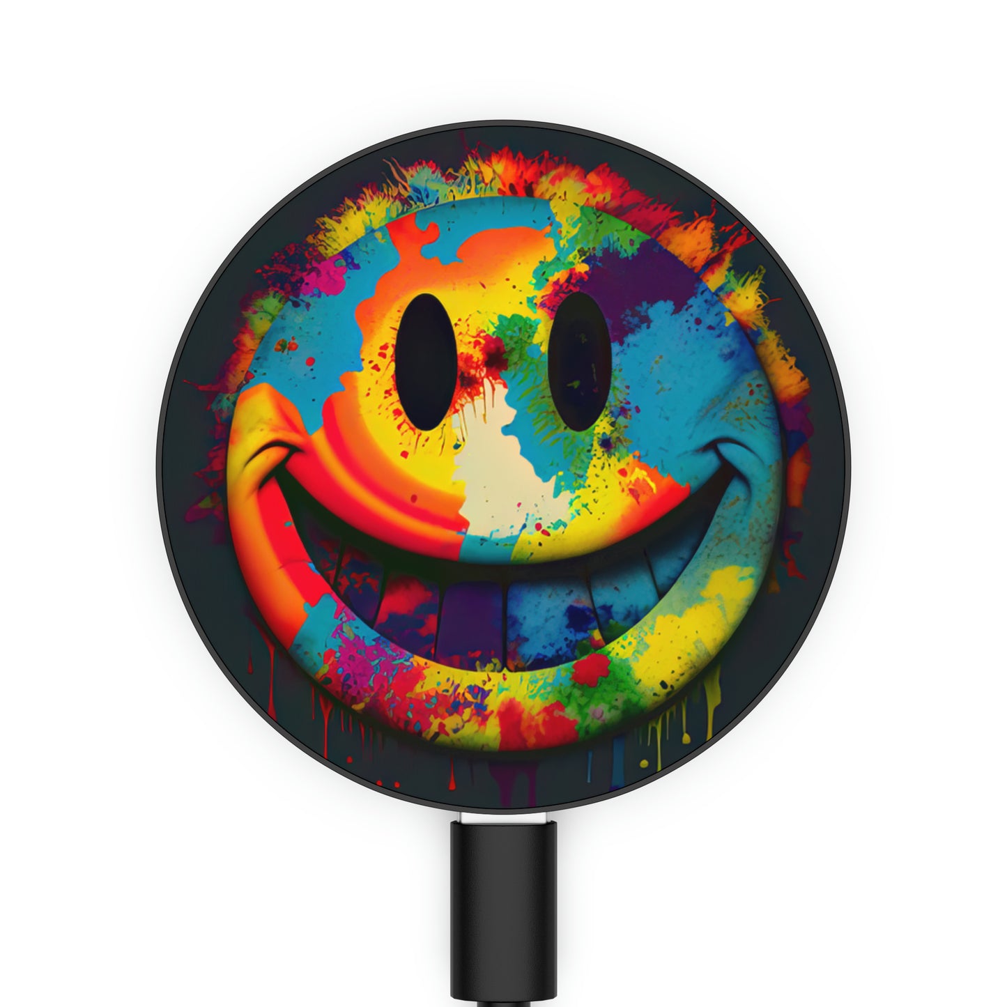 Bold And Beautiful Tie Dye Happy Face Style 1 Magnetic Induction Charger