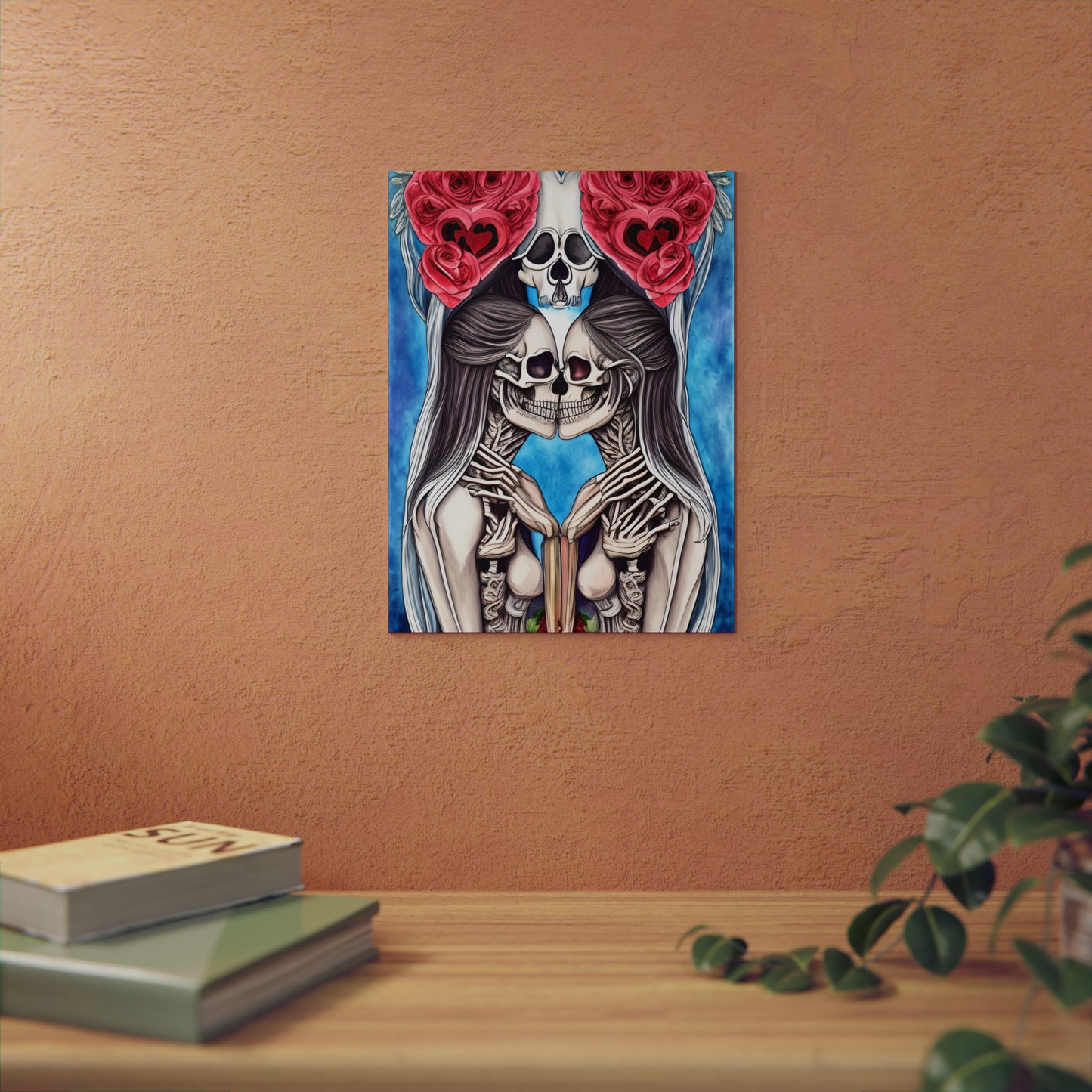 Love Shows No Time Boundaries Skulls, Image By Loewenkind Creations Aluminum Composite Panels