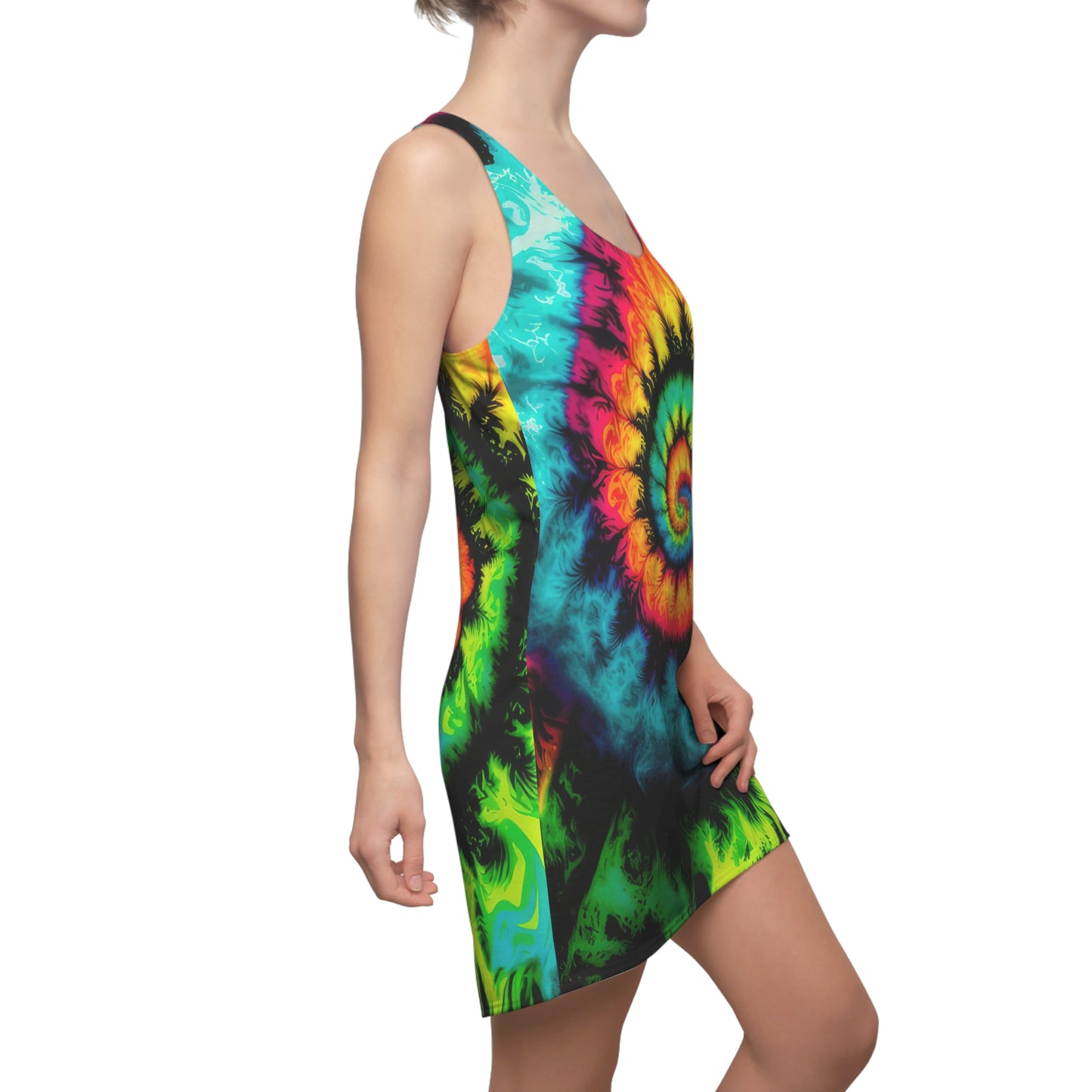 Bold And Beautiful Tie Dye Style Three B, Women's Cut & Sew Racerback Dress (AOP)