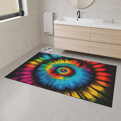 Bold And Beautiful Tie Dye Style Four Heavy Duty Floor Mat