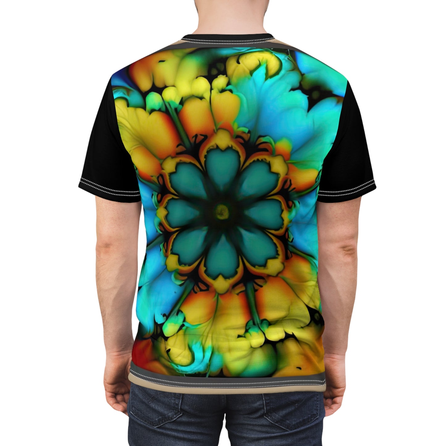 Bold And Beautiful Tie Dye B 3 Blue Yellow Unisex Cut & Sew Tee (AOP)