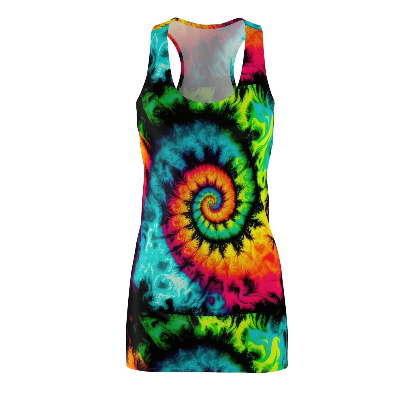 Bold And Beautiful Tie Dye Style Three D, Women's Cut & Sew Racerback Dress (AOP)