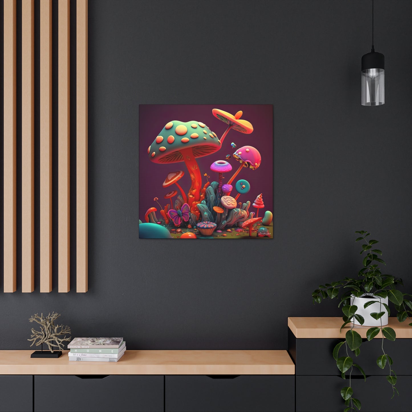 Beautiful Mushroom Luminating Colorful Bliss 2 Canvas Gallery Wraps