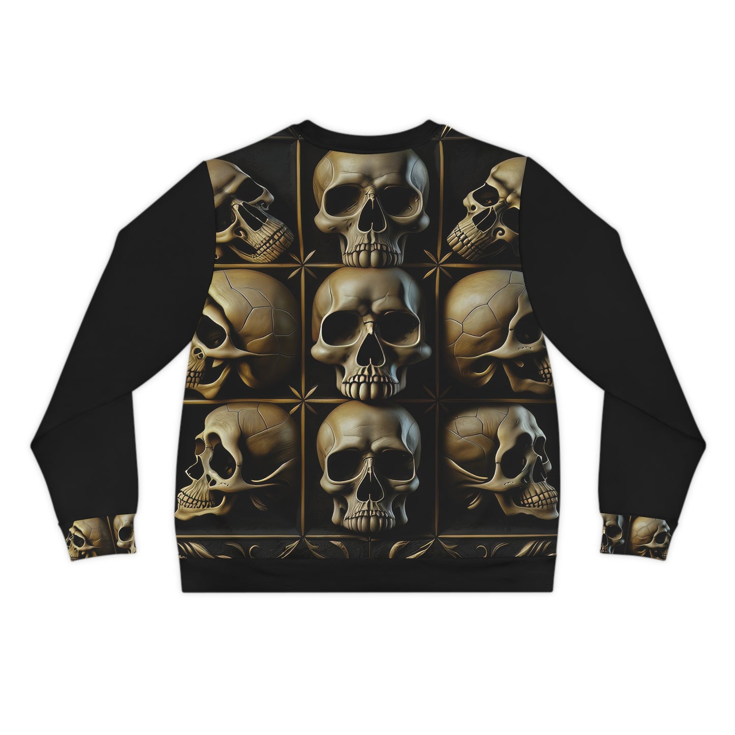 Metallic Chrome Skulls and classic Designed Background Style 17 Lightweight Sweatshirt (AOP)