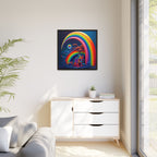 Home Beneath the Rainbow, Art Print — Colorful Modern Wall Canvas