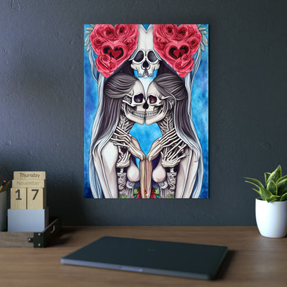 Love Shows No Time Boundaries Skulls, Image By Loewenkind Creations Aluminum Composite Panels