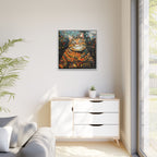 Mosaic Majesty: The Regal Cat, Framed Mosaic Cat Art Print — Colorful Modern Wall Canvas