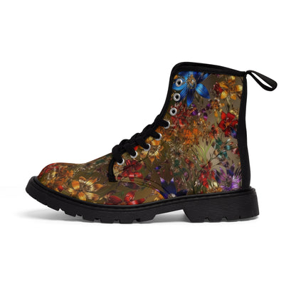 Bold & Beautiful & Metallic Wildflowers, Gorgeous floral Design, Style 1 A Women's Canvas Boots