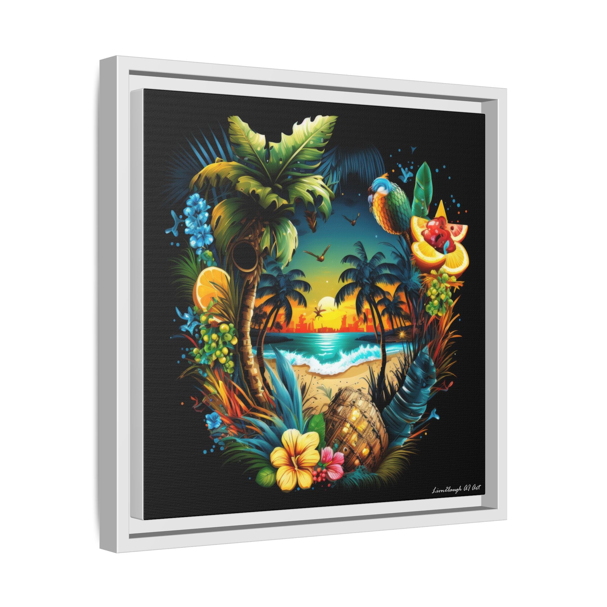 Island Rhythm at Dusk, Art Print — Colorful Modern Wall Canvas