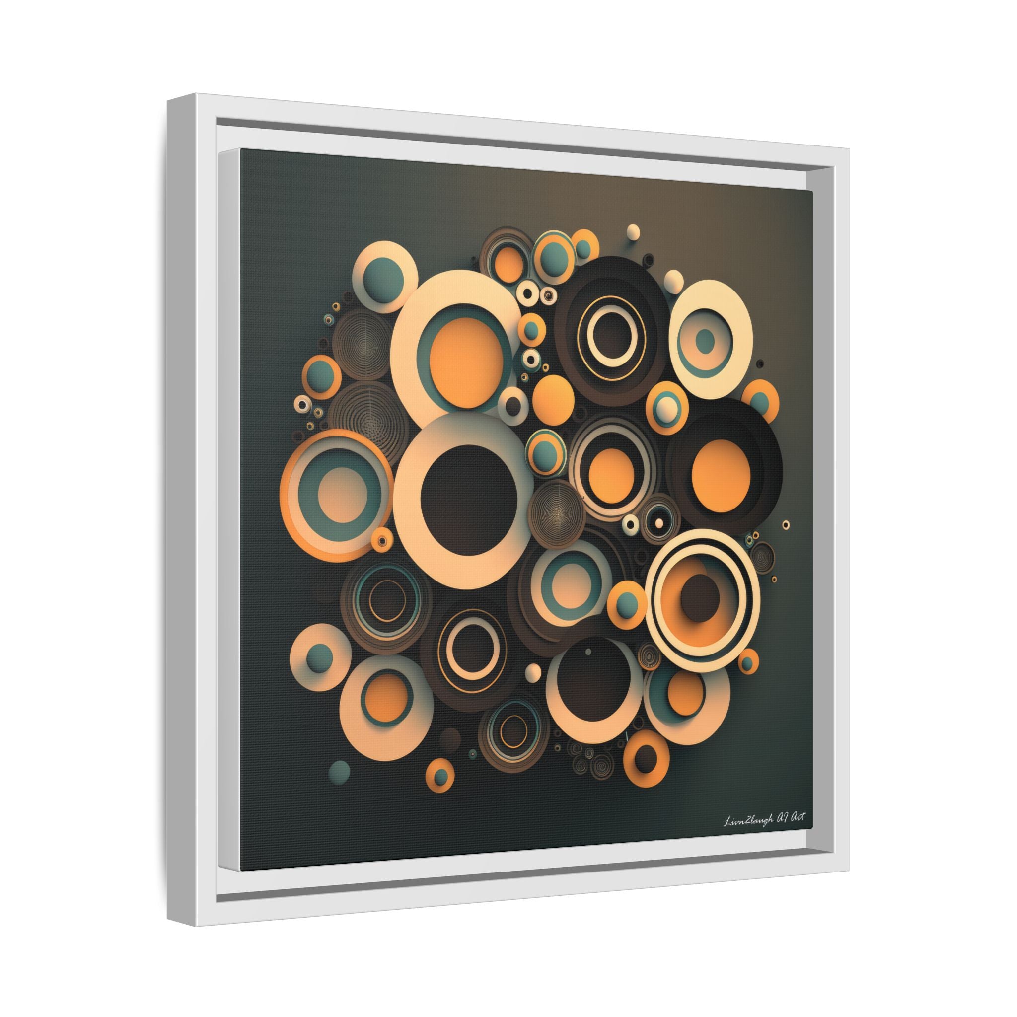 Concentric Harmony, Art Print — Colorful Modern Wall Canvas