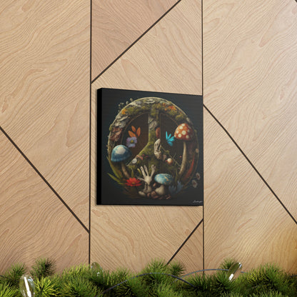 Beautiful Forest Round Peace Sign 5 Canvas Gallery Wraps