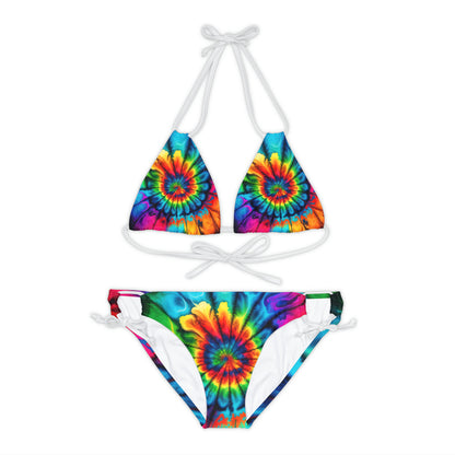 Bold And Beautiful Tie Dye Style 2 B Strappy Bikini Set (AOP)