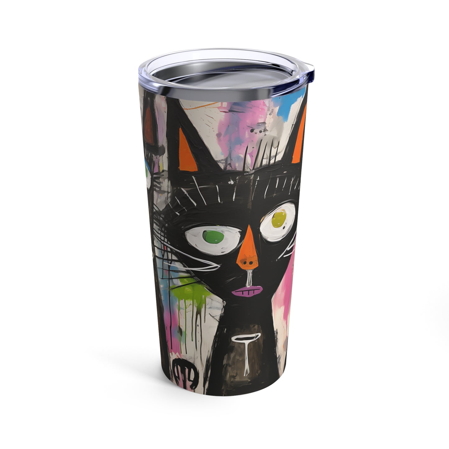 Doodle Abstract Black Cat By DaFlowerChild Tumbler 20oz