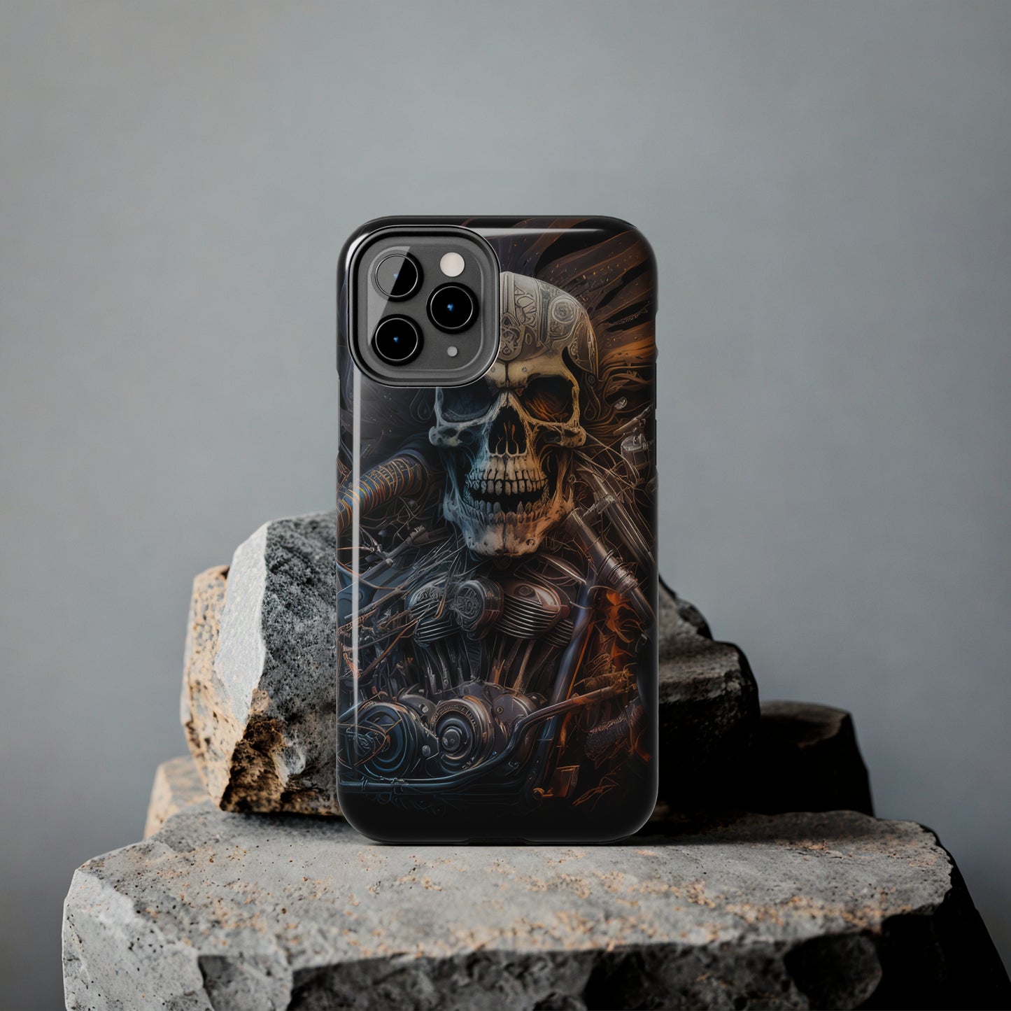 Skull Motorcycle Rider, Ready to Tear Up Road On Beautiful Bike 8 Tough Phone Cases