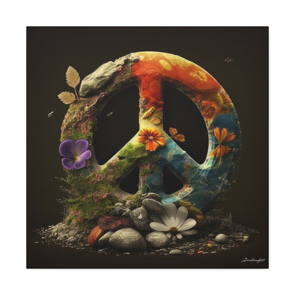 Beautiful Forest Round Peace Sign  8 Canvas Gallery Wraps