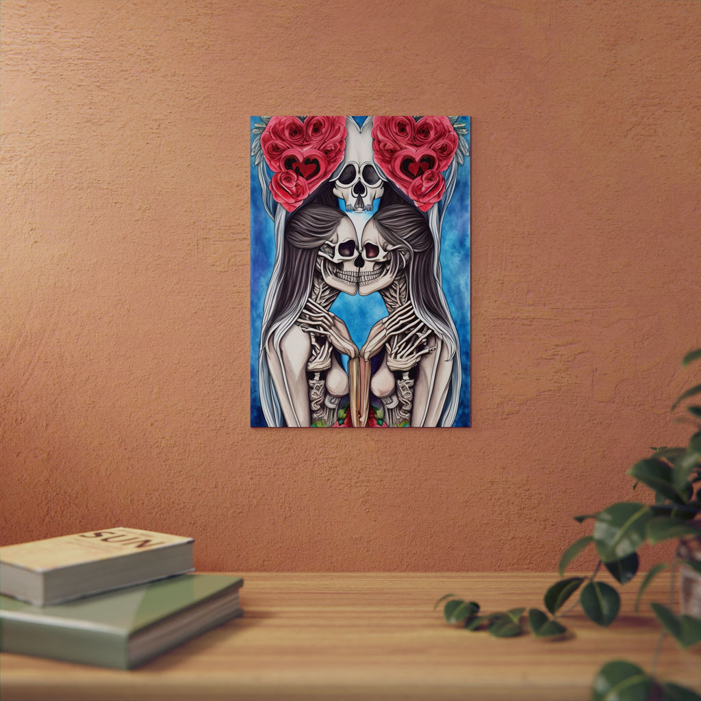 Love Shows No Time Boundaries Skulls, Image By Loewenkind Creations Aluminum Composite Panels
