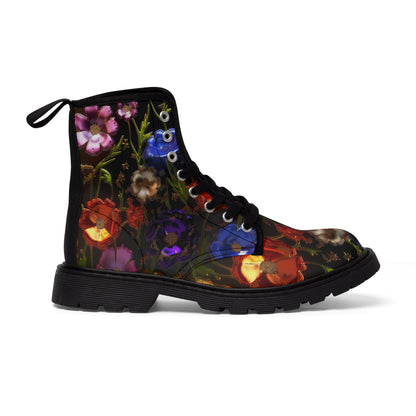 Bold & Beautiful & Metallic Wildflowers, Gorgeous floral Design, Style 7 Women's Canvas Boots