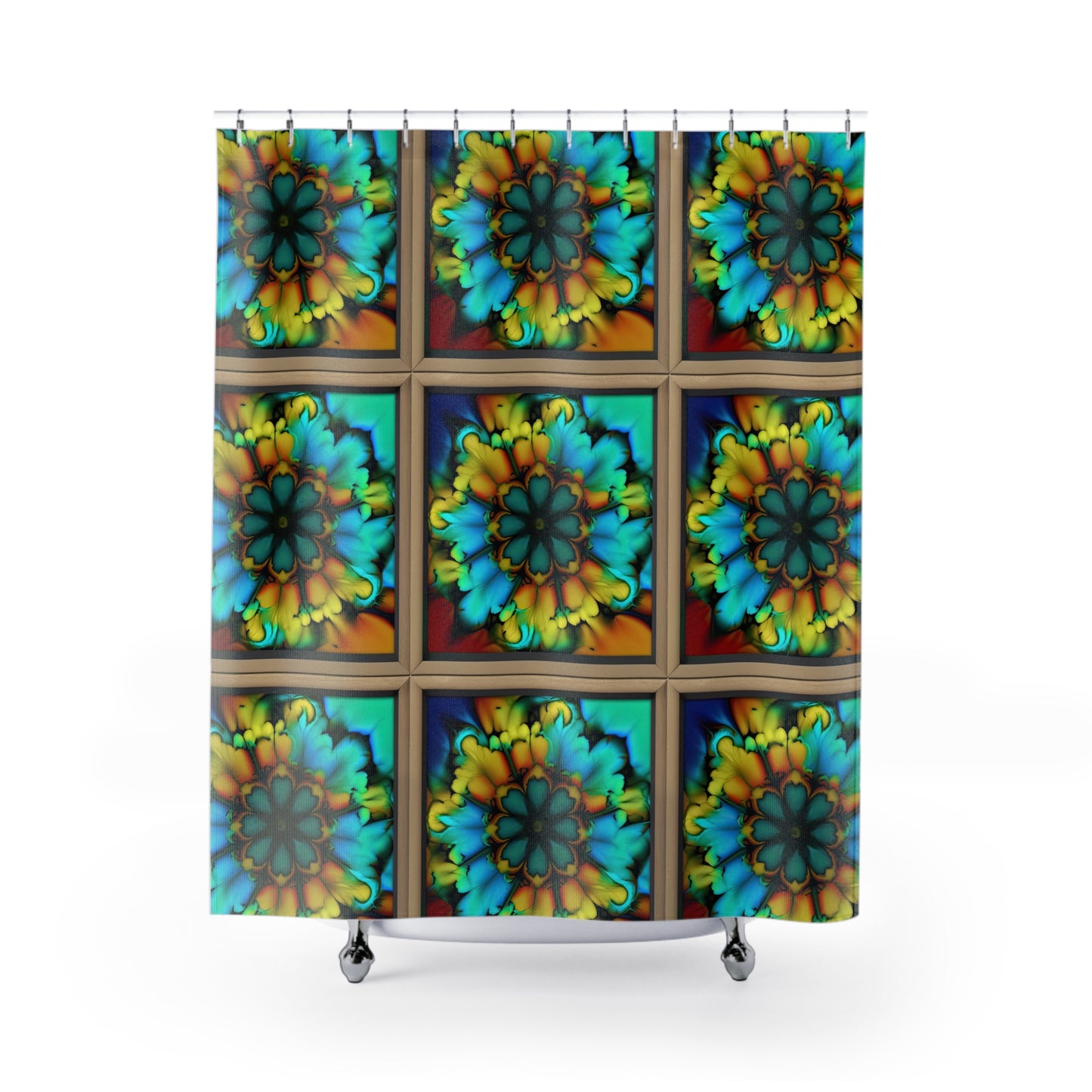 Bold And Beautiful Tie Dye B 3 Blue Yellow Shower Curtains
