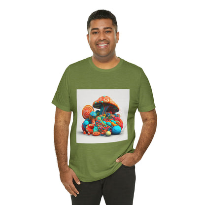 Hippie Mushroom Color Candy Style Design Style 1Unisex Jersey Short Sleeve Tee