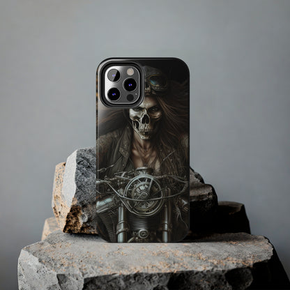 Skull Motorcycle Rider, Ready to Tear Up Road On Beautiful Bike 10 Tough Phone Cases