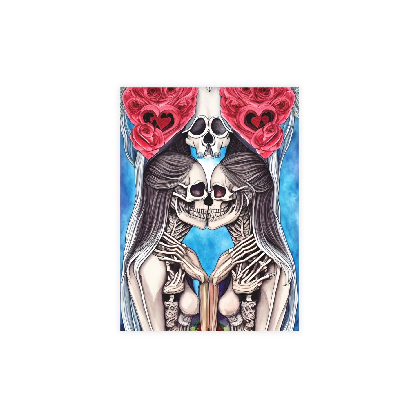 Love Shows No Time Boundaries Skulls,  Loewenkind Creations Postcard Bundles (envelopes included)